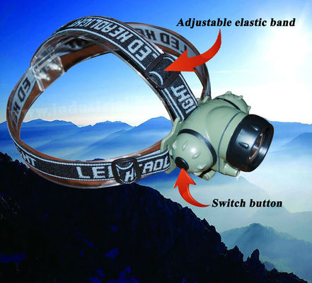 1 وات قابل شارژ LED چراغ جلو بالا تاثیر 14000MCD، رطوبت LED Headtorch
