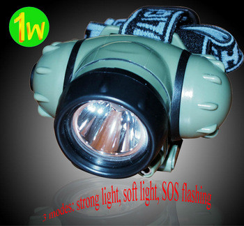 قابل شارژ چراغ سر مشعل 3 وات، CREE ضد آب چراغ قوه LED