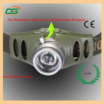 ماهیگیری 3Watt CREE های Zoomable LED سر مشعل با نگهدارنده 3pcs باتری 1.5V AAA