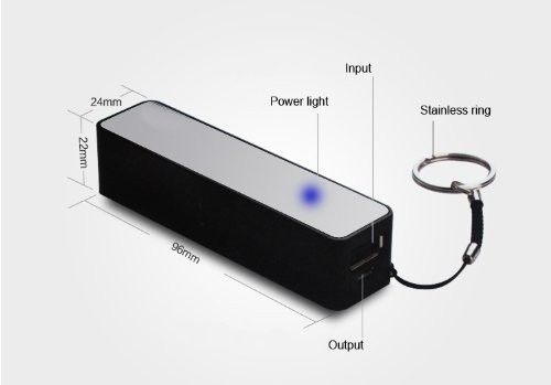 سفید 2600mAh شده شارژ تلفن همراه، قابل حمل قدرت بانک در Keychain شارژر باتری